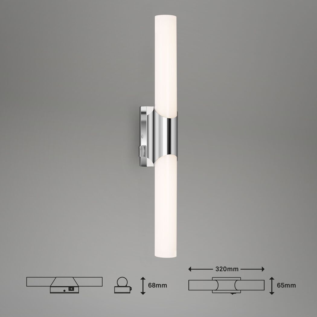 LED-Badwandleuchte 'Klak' 11 W 1300 lm neutralweiß 6,5 x 6,8 x 47 cm