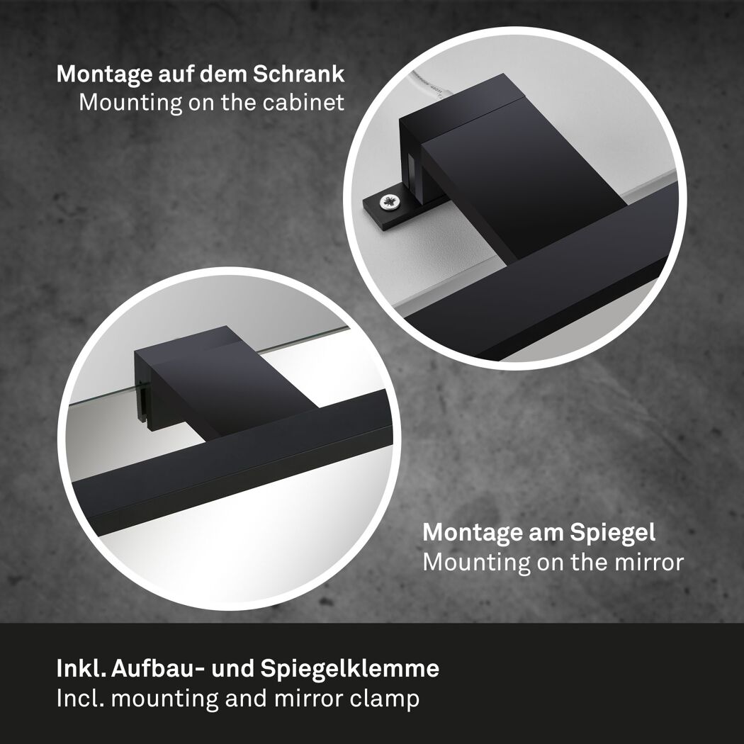 LED-Spiegelleuchte 'Dun' 5 W 500 lm neutralweiß 30 x 3,6 x 10,3 cm