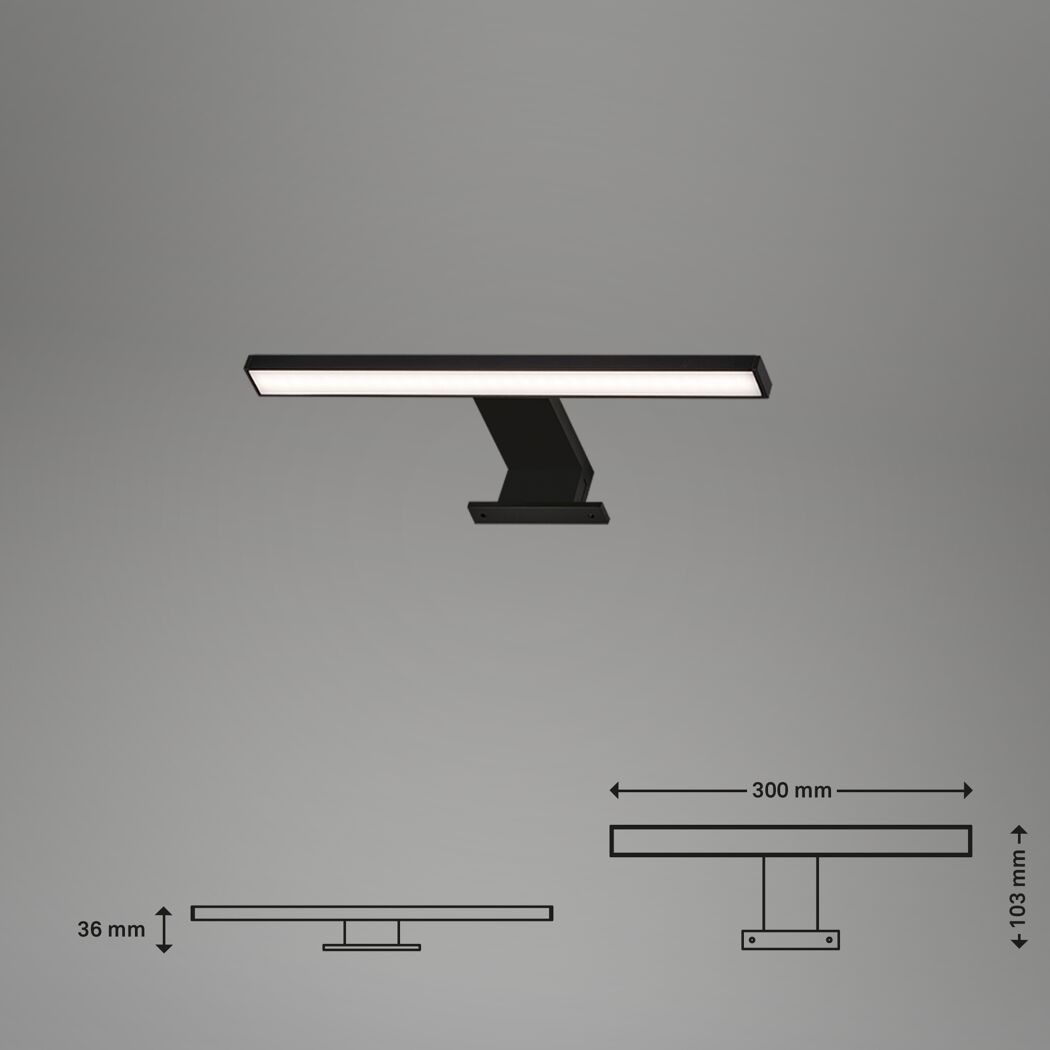 LED-Spiegelleuchte 'Dun' 5 W 500 lm neutralweiß 30 x 3,6 x 10,3 cm