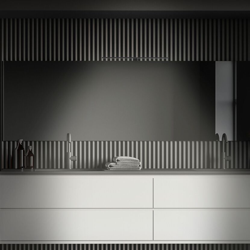 LED-Spiegelleuchte 'Dun' schwarz/weiß 60 x 10,3 x 3,6 cm 780 lm