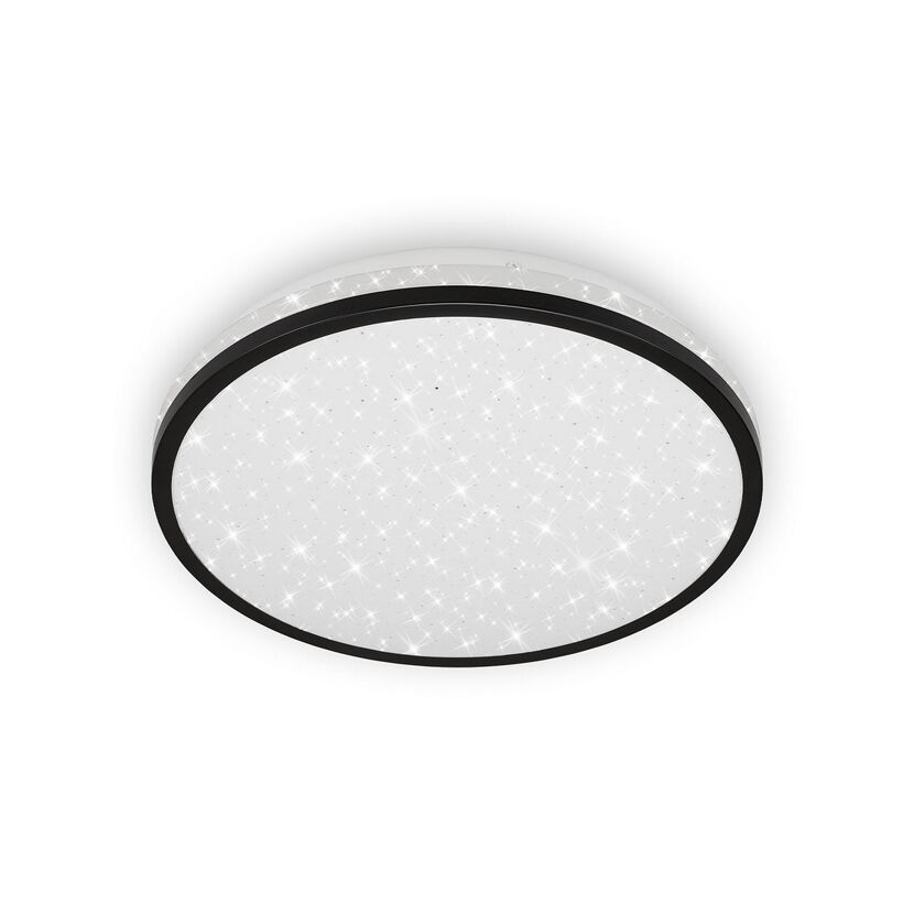 LED-Deckenleuchte 'Acorus' schwarz/weiß Ø 28 x 7 cm 1200 lm, Sternenhimmeleffekt