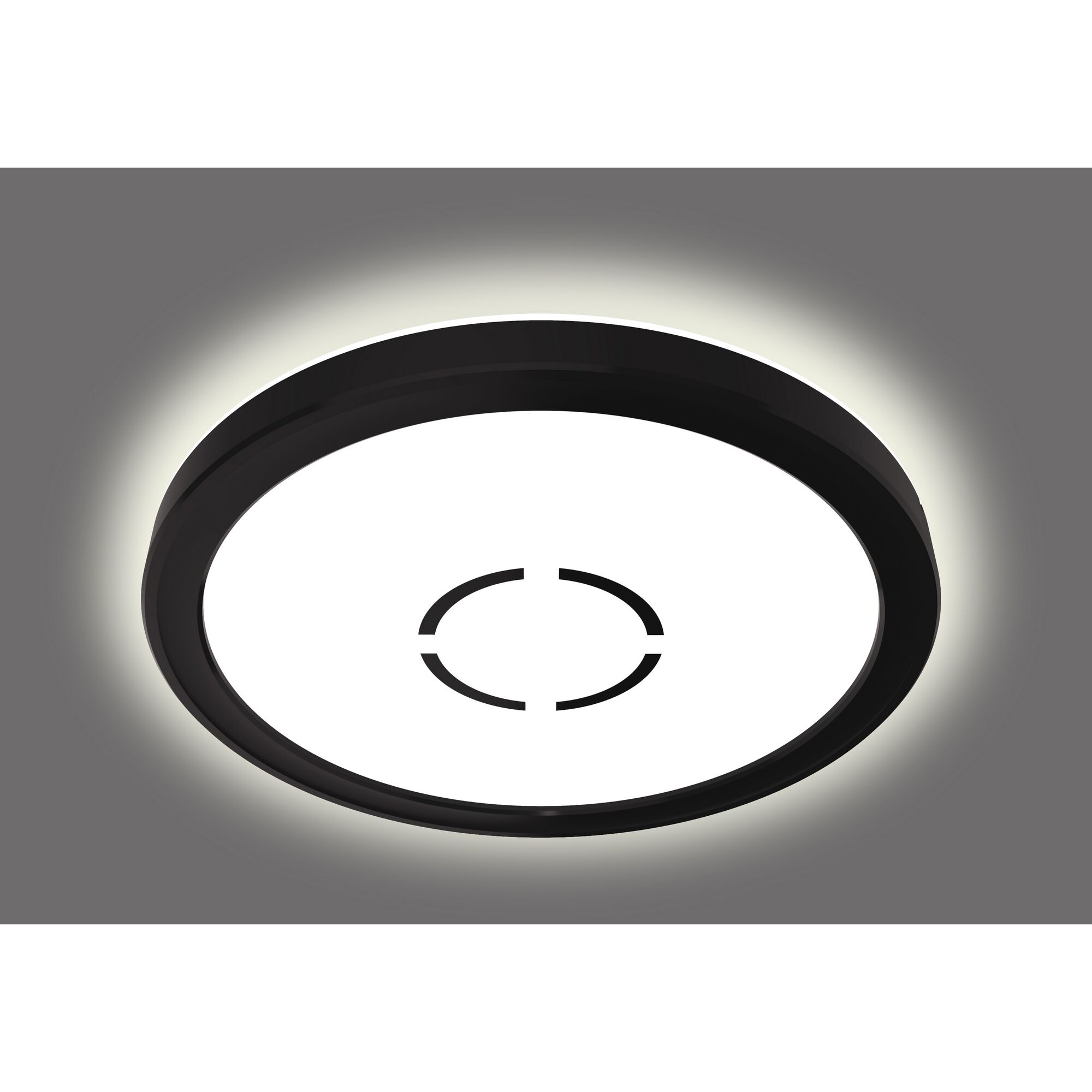 runde schwarze Deckenleuchte
