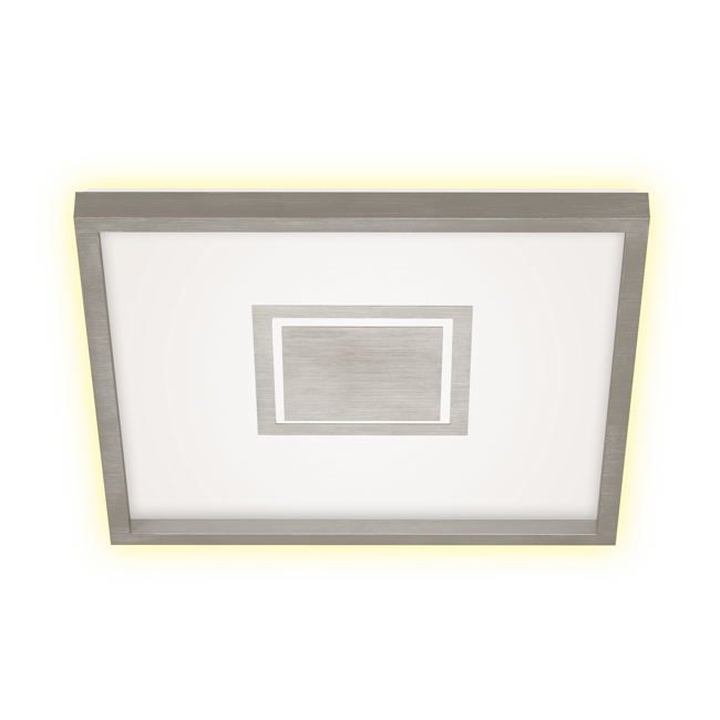 Bild von LED-Deckenleuchte 'Geo' nickelfarben matt 42,3 x 42,3 cm 3000 lm