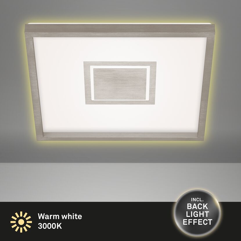 Deckenleuchte, eckig, warmweißes Licht