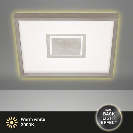 3. Bild von LED-Deckenleuchte 'Geo' nickelfarben matt 42,3 x 42,3 cm 3000 lm