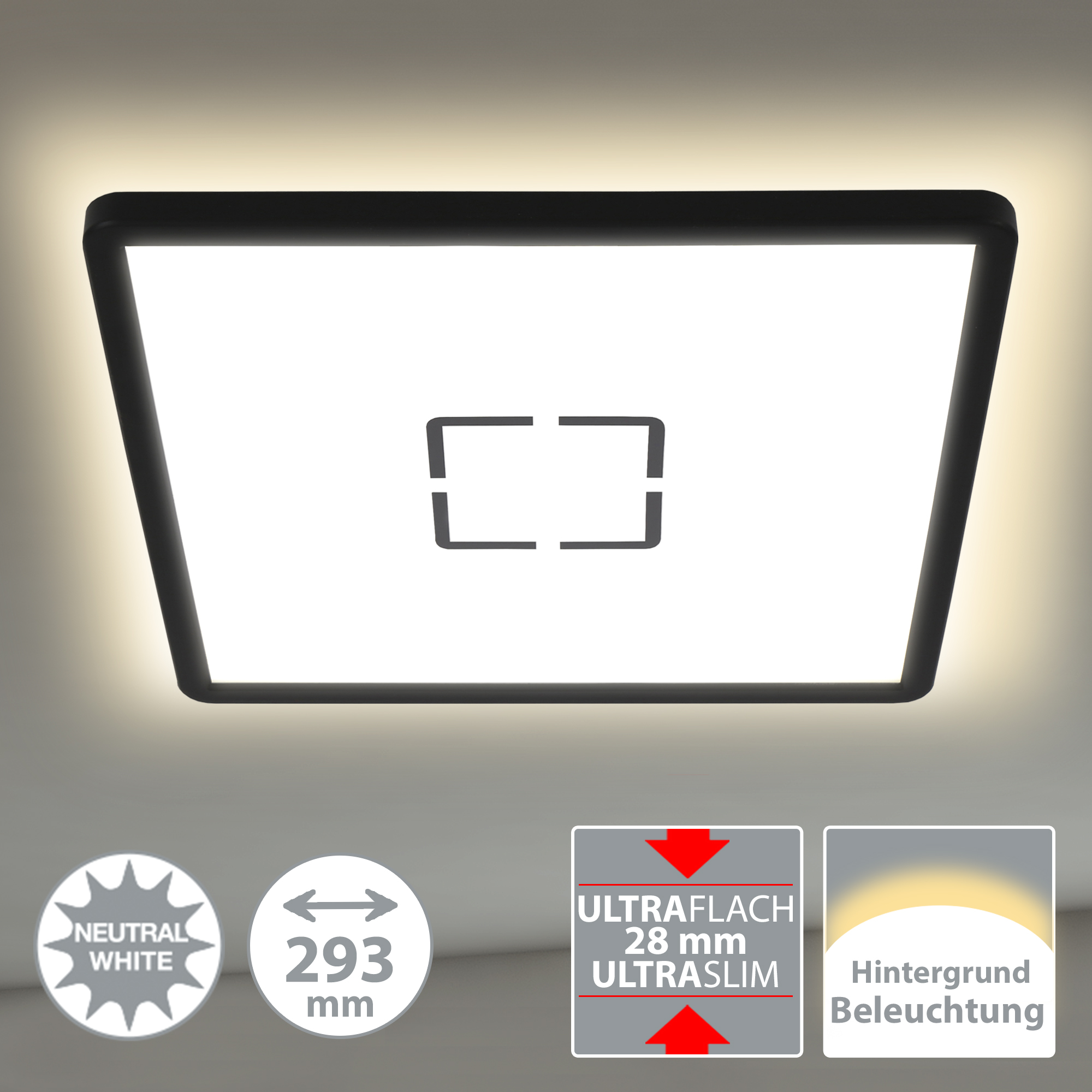 LED-Deckenleuchte 'Free' weiß/schwarz 29,3 x 29,3 cm 2400 lm + product picture