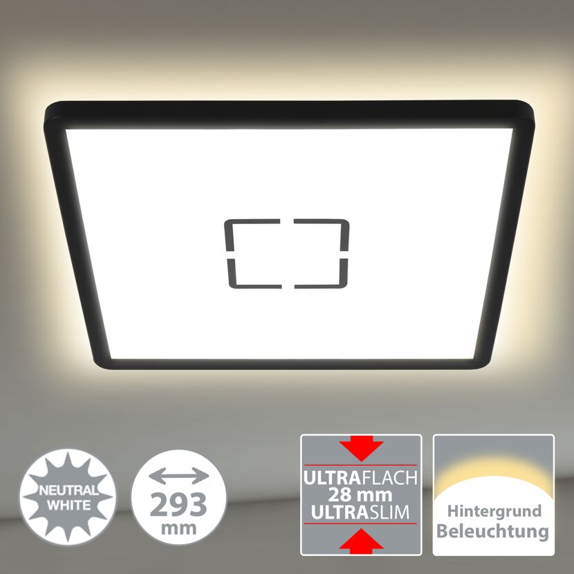 Quadratische LED-Deckenleuchte mit Hintergrundbeleuchtung