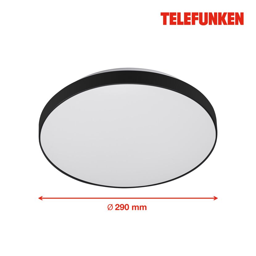 LED-Deckenleuchte 'Newa' weiß/schwarz Ø 29 x 6,3 cm, mit Bewegungsmelder