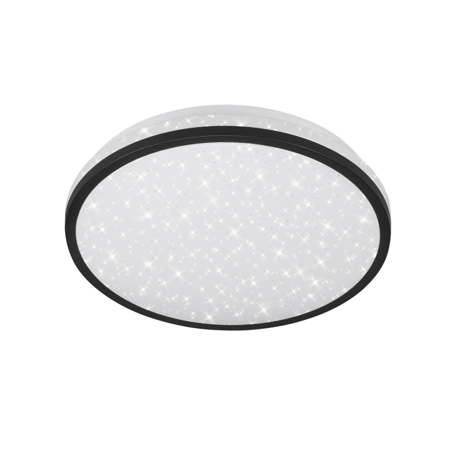Bild von LED-Deckenleuchte 'Tepi' weiß/schwarz Ø 28 x 7 cm, mit Bewegungsmelder und Sterneneffekt