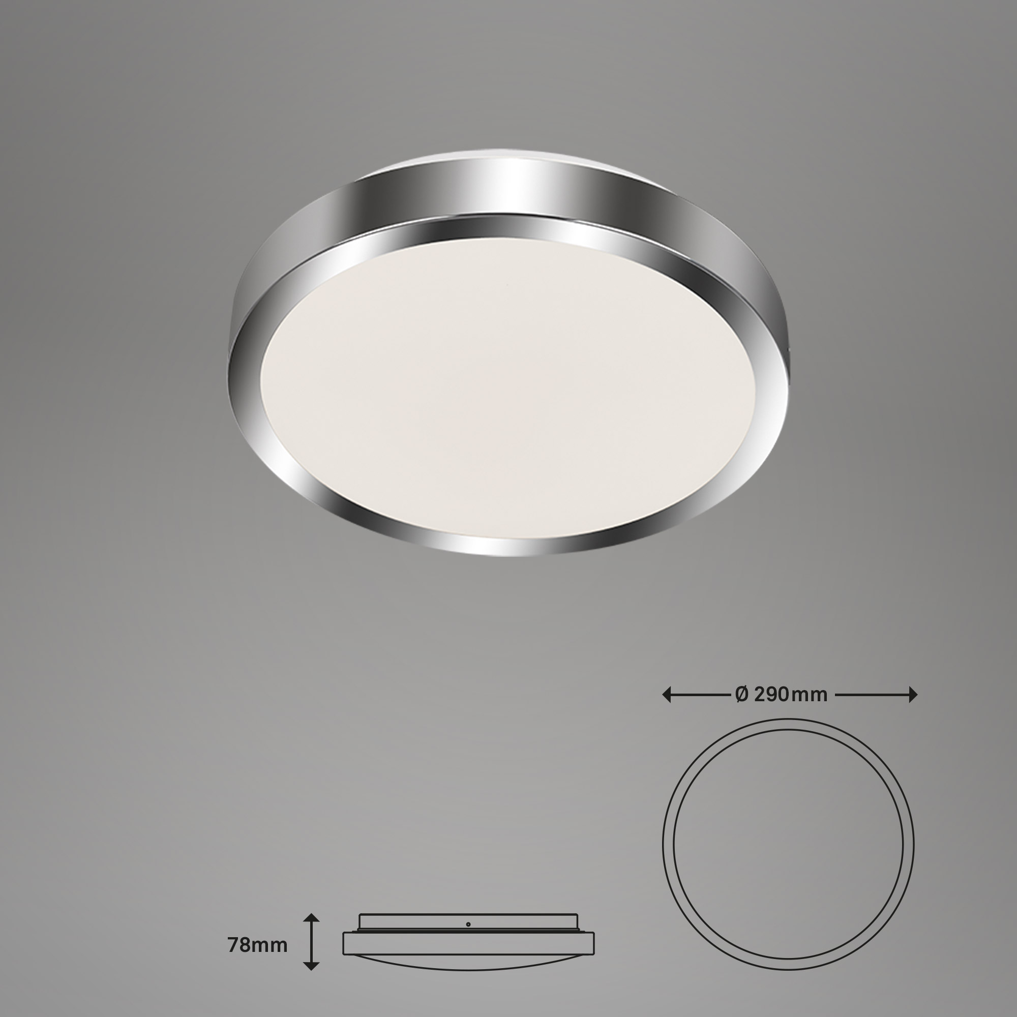 LED-Badleuchte weiß/chrom 15 W Ø 29 cm + product picture