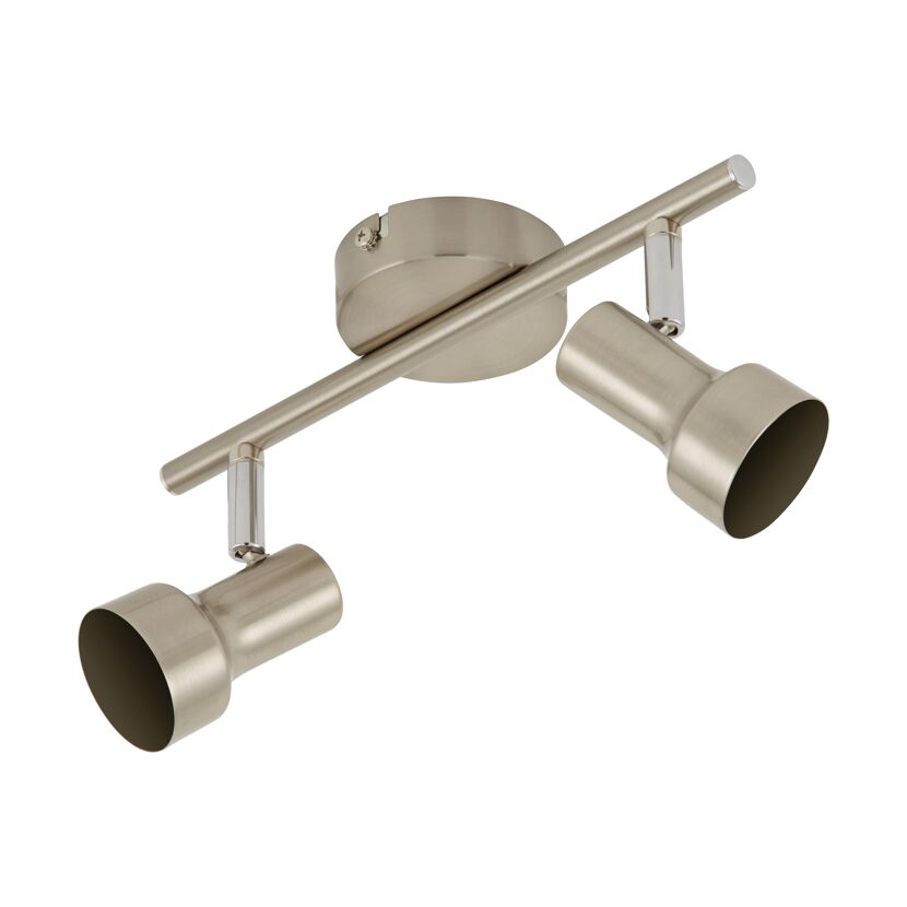 Nickel-farbener LED-Strahler 'Klara' mit zwei Spots