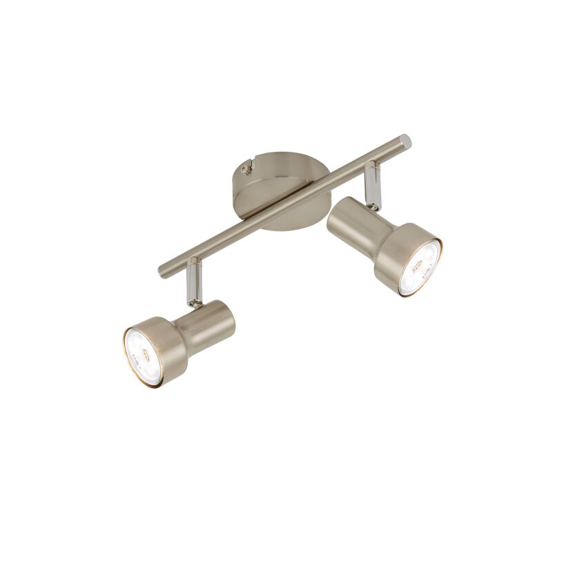 Zweiflammiger LED-Strahler Klara in Nickel-matt