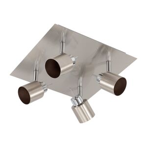 LED-Deckenleuchte 'Paula' silbern 4-flammig 26,5 x 22 x 11 cm