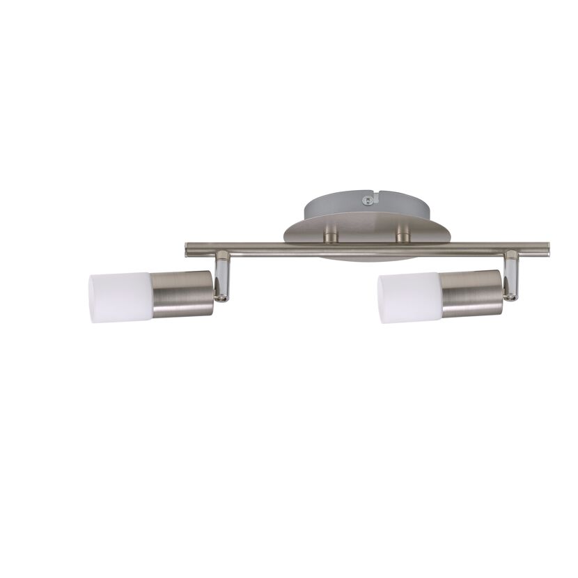 Zweiflammiger LED-Strahler Emma in Nickel-matt