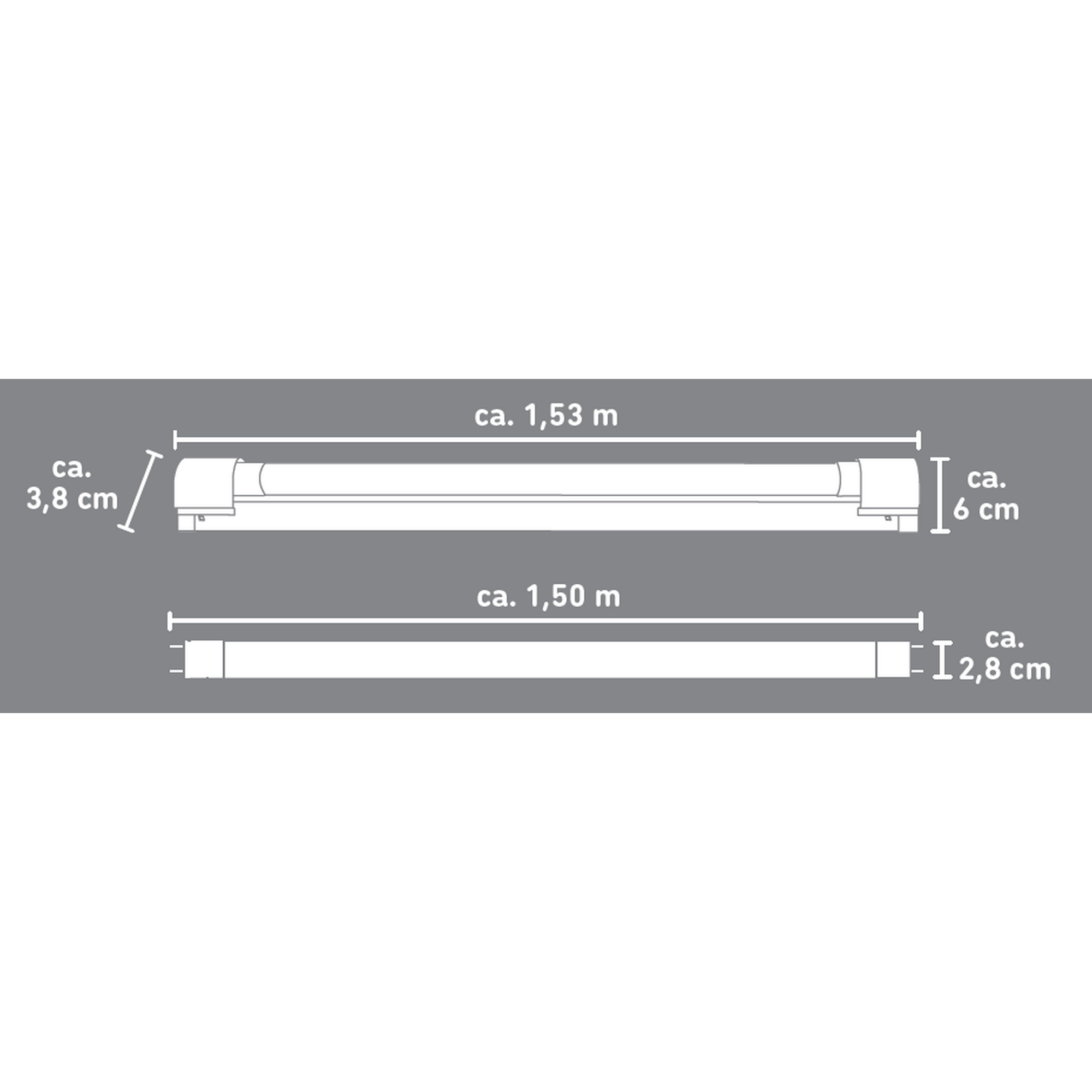 LED-Lichtleiste weiß 24 W G13 2640 lm 153 cm