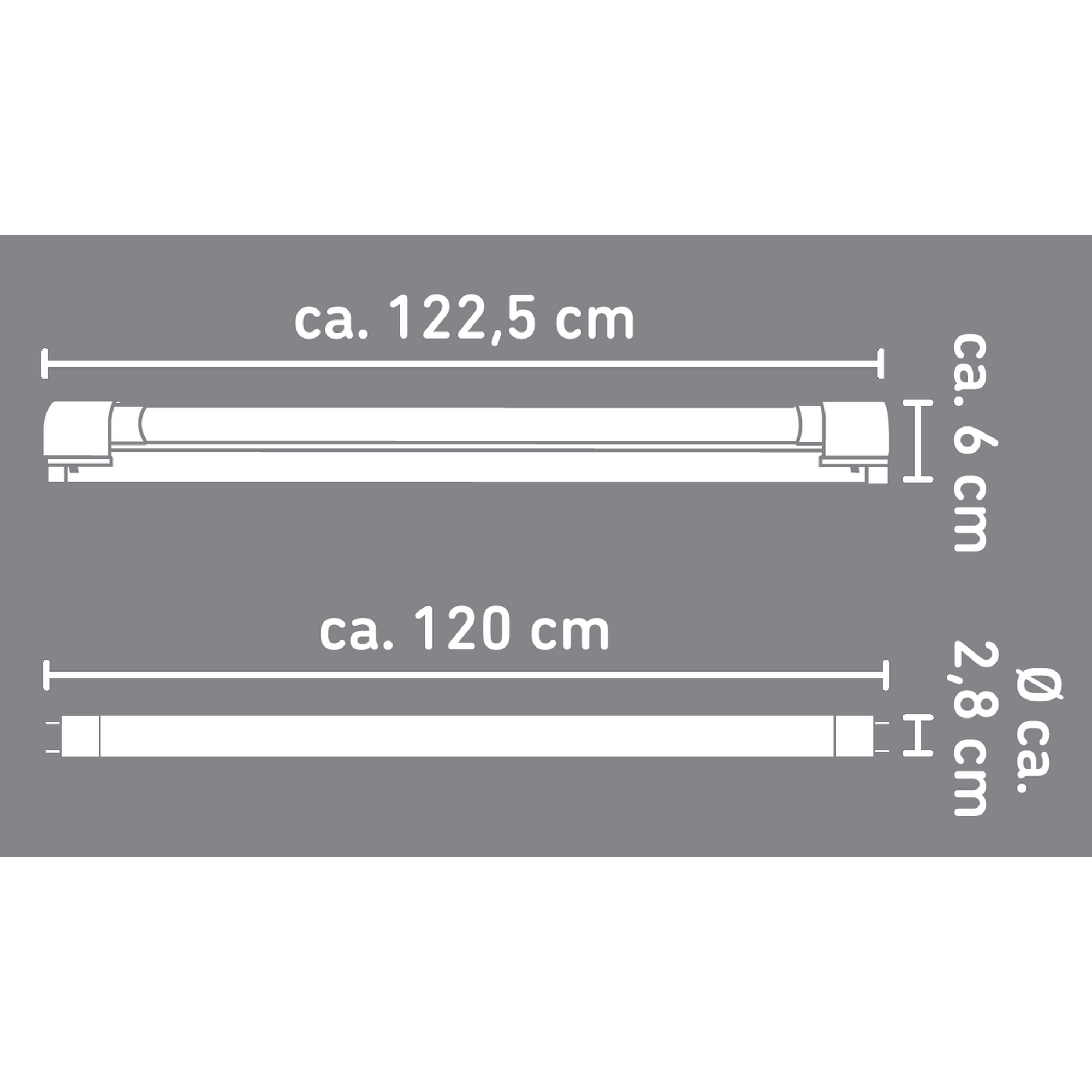 LED-Lichtleiste weiß 18 W G13 1980 lm 122,5 cm