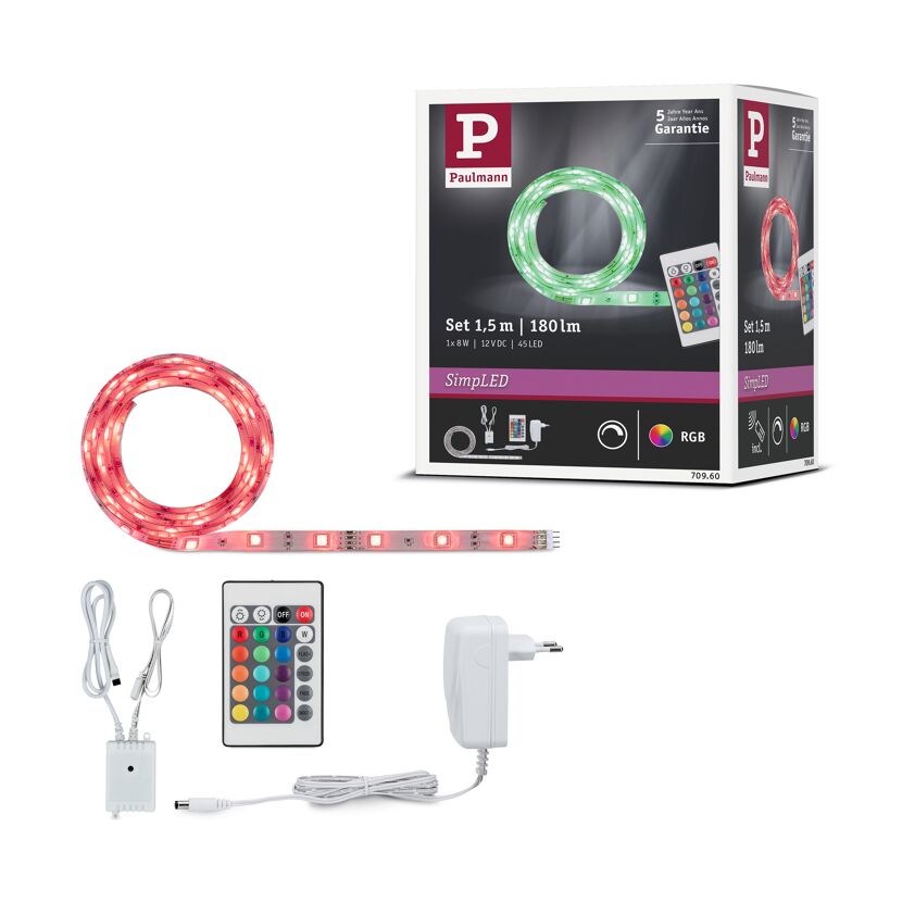 LED-Streifen-Set 'Function SimpLED' 150 cm 10 W 152 lm, RGB mit Fernbedienung