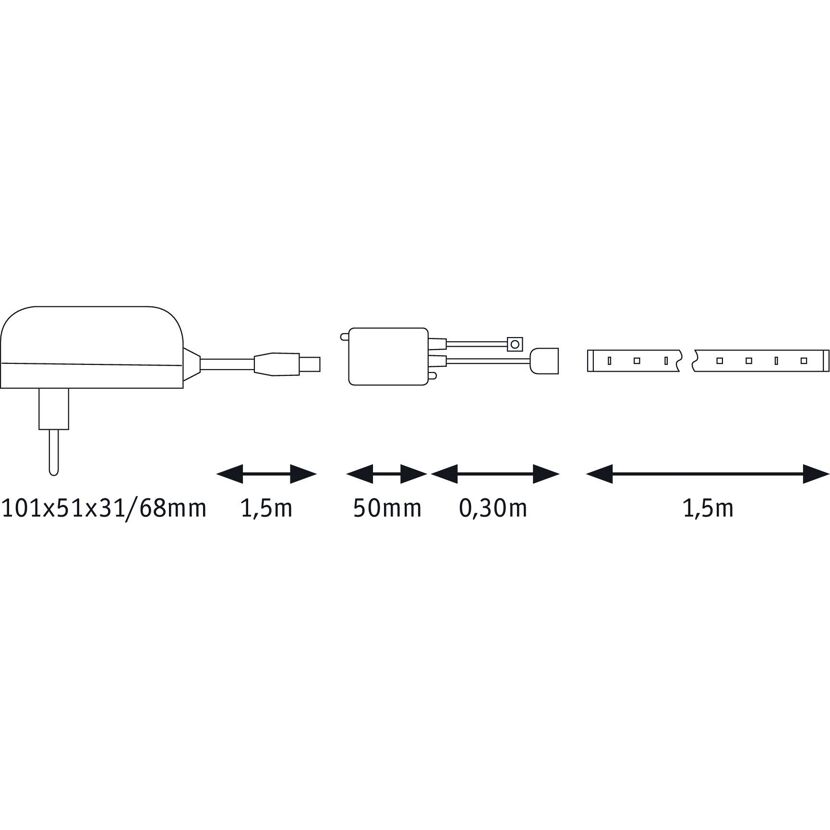 Schemazeichnung SimpLED Stripe, RGB, 1,5 m