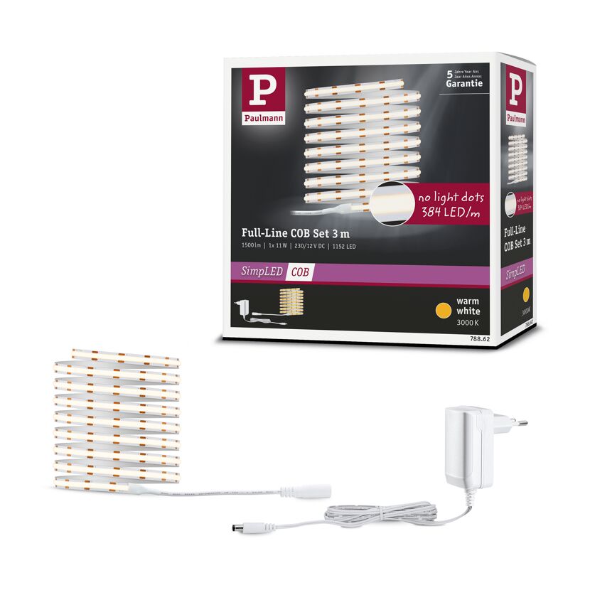 LED-Streifen-Set 'Full-Line SimpLED COB' 300 cm 11 W 1500 lm 3000 K, Warmweiß