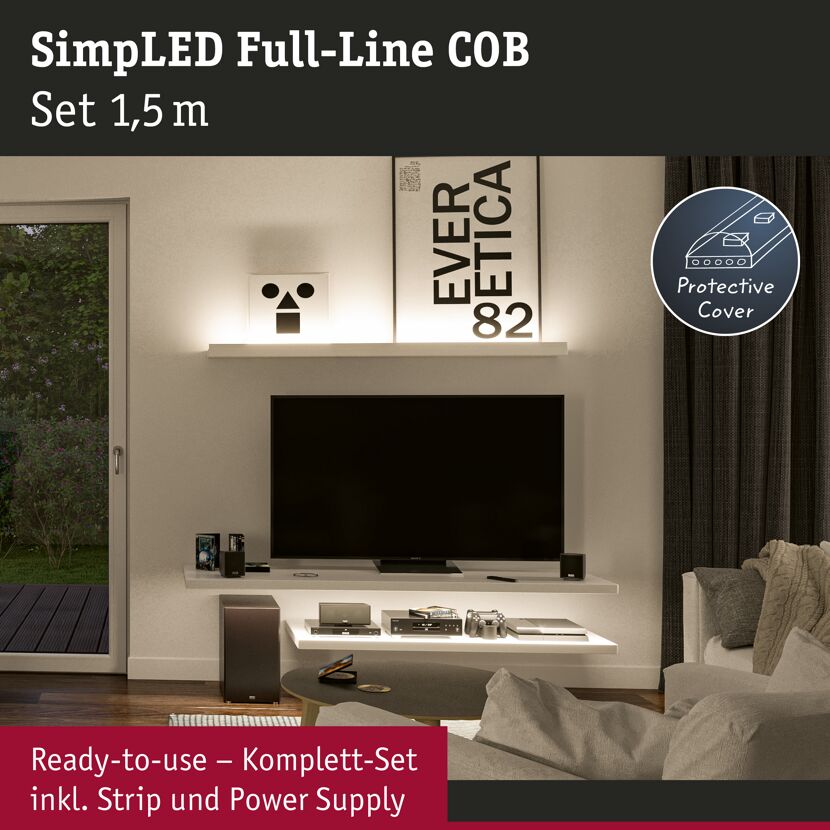 LED-Streifen-Set 'Full-Line SimpLED COB' 150 cm 7 W 750 lm 3000 K, Warmweiß