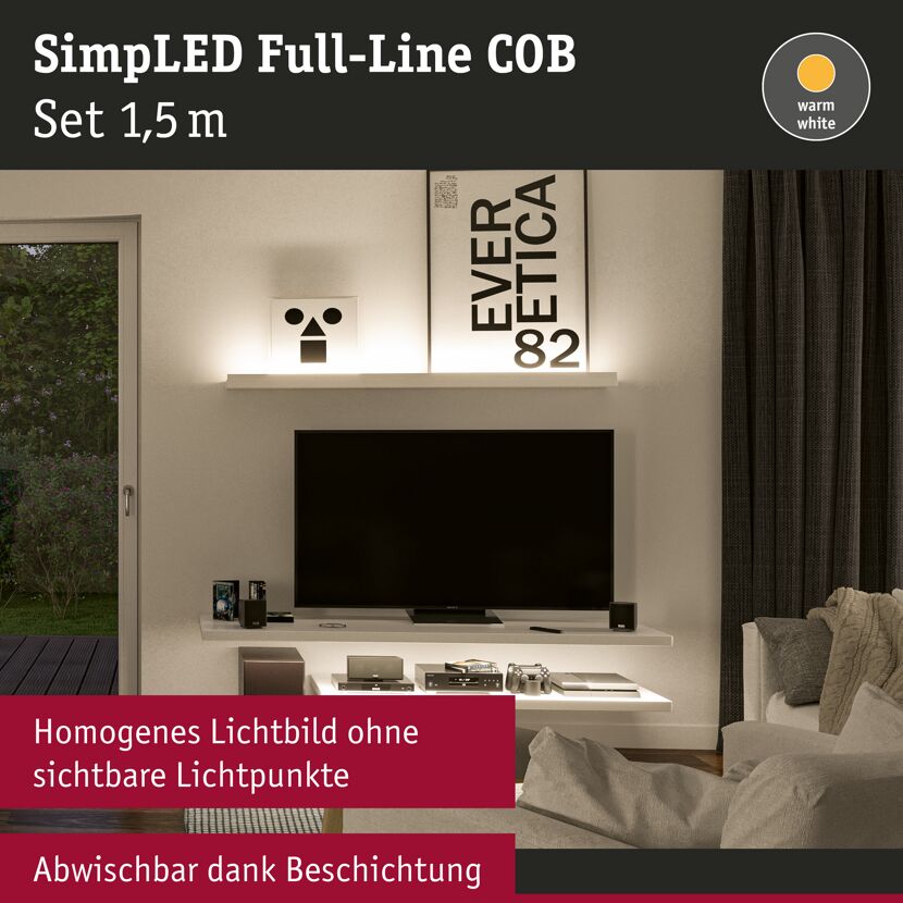 LED-Streifen-Set 'Full-Line SimpLED COB' 150 cm 7 W 750 lm 3000 K, Warmweiß