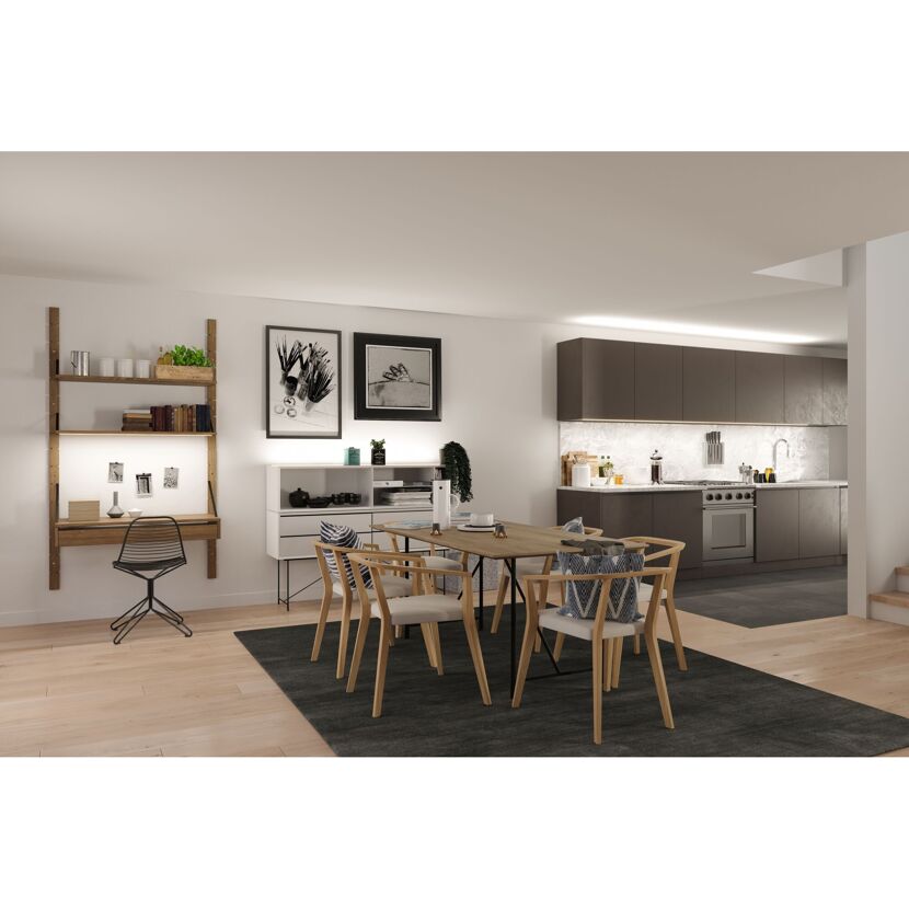 Einrichtungsbeispiel: Esszimmer mit Arbeitsbereich