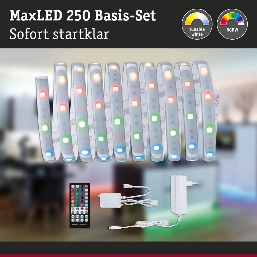 LED-Streifen-Set 'MaxLED 250' 300 cm 20 W 690 lm 3000 K, RGBW mit Fernbedienung