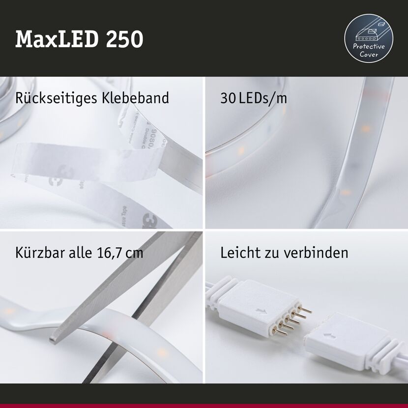 LED-Streifen-Set 'MaxLED 250' 300 cm 20 W 690 lm 3000 K, RGBW mit Fernbedienung
