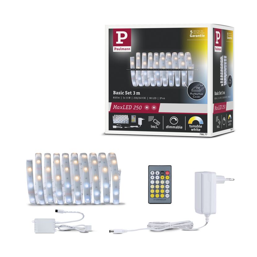 LED-Streifen-Set 'MaxLED 250' 300 cm 11 W 690 lm 2700-6500 K, Tunable White mit Fernbedienung