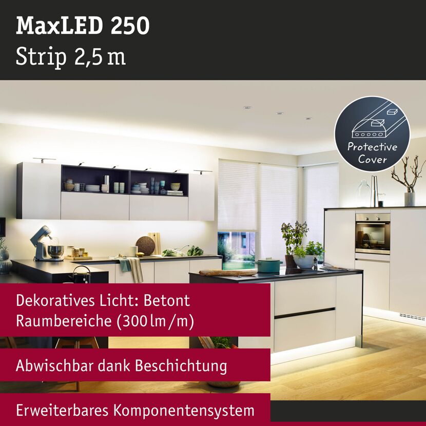 LED-Streifen 'MaxLED 250' 250 cm 10 W 600 lm 2700 K, Warmweiß