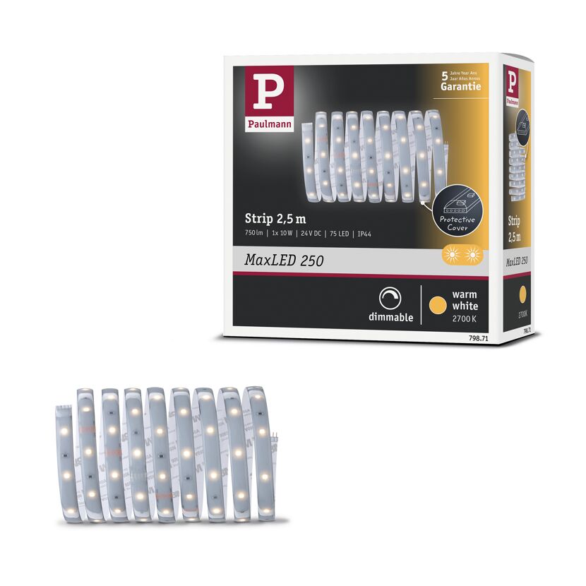 LED-Streifen 'MaxLED 250' 250 cm 10 W 600 lm 2700 K, Warmweiß