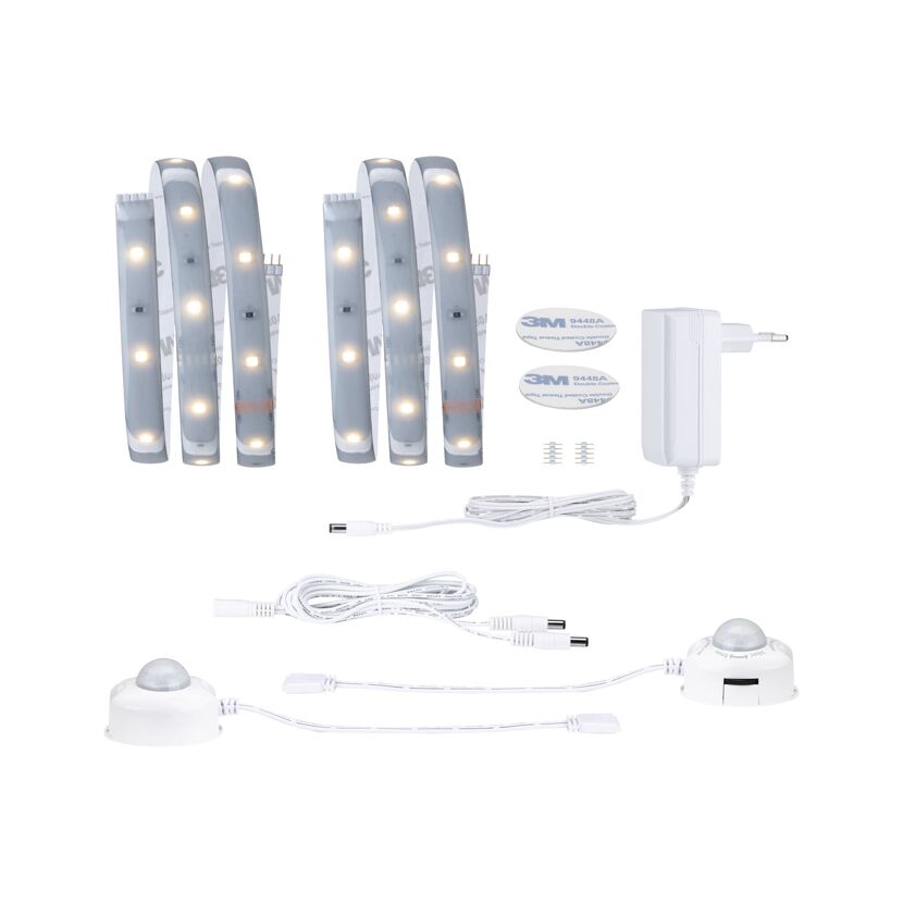 LED-Lichtband mit Bewegungssensor, Zubehör und Klebestreifen