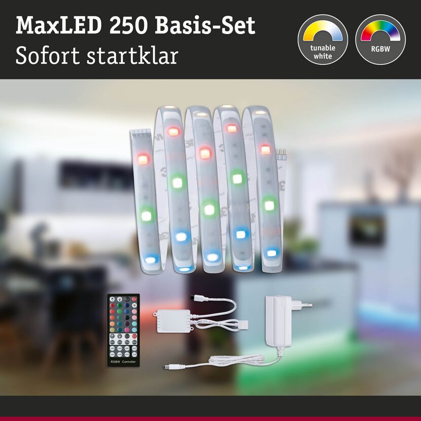 LED-Streifen-Set 'MaxLED 250' 150 cm 10 W 345 lm 3000 K, RGBW mit Fernbedienung