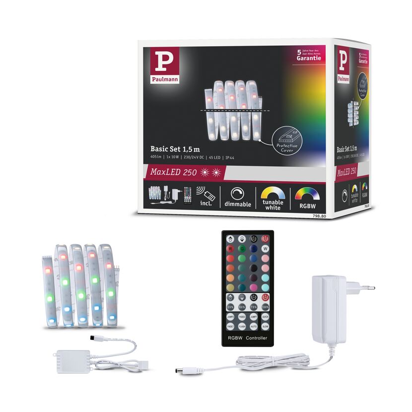 LED-Streifen-Set 'MaxLED 250' 150 cm 10 W 345 lm 3000 K, RGBW mit Fernbedienung