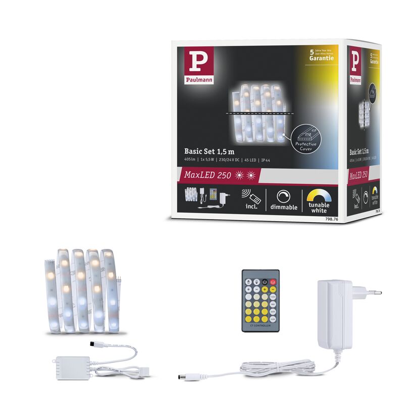 LED-Streifen-Set 'MaxLED 250' 150 cm 5,5 W 345 lm 2700-6500 K, Tunable White mit Fernbedienung