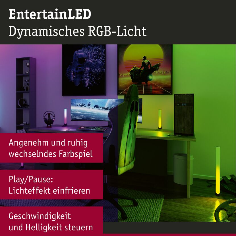 Gaminglicht 'EntertainLED Lightbar Dynamic RGB' 2er Set 2 x 1 W schwarz