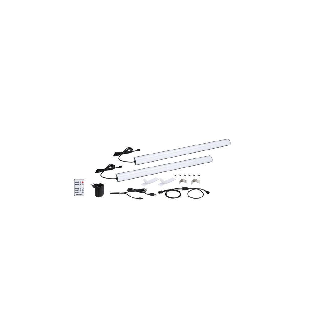 Gaminglicht-Set: zwei schwarze Lightbars, Fernbedienung, Kabel und Halterungen