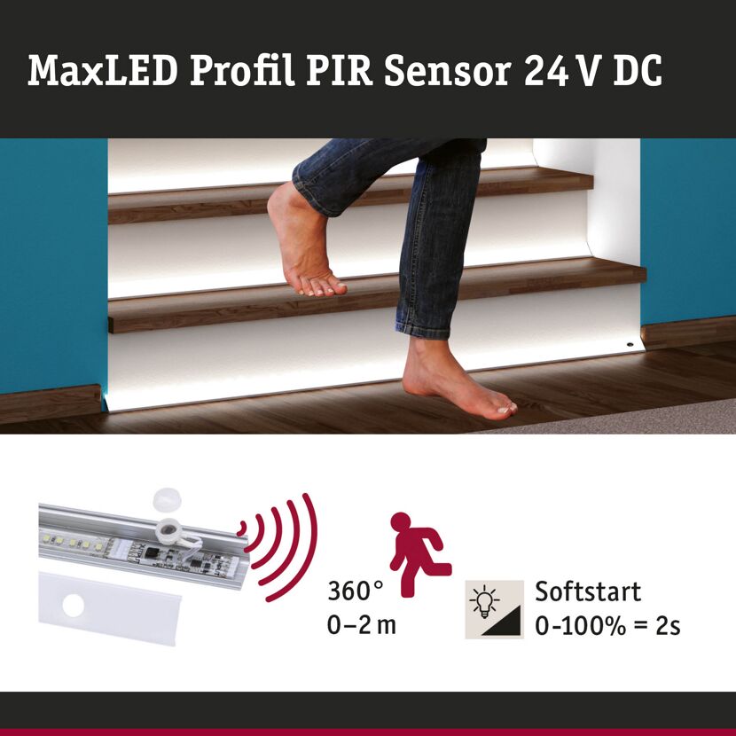 Nachtsensor 'MaxLED Profil PIR Sensor' 24 V maximal 144 W