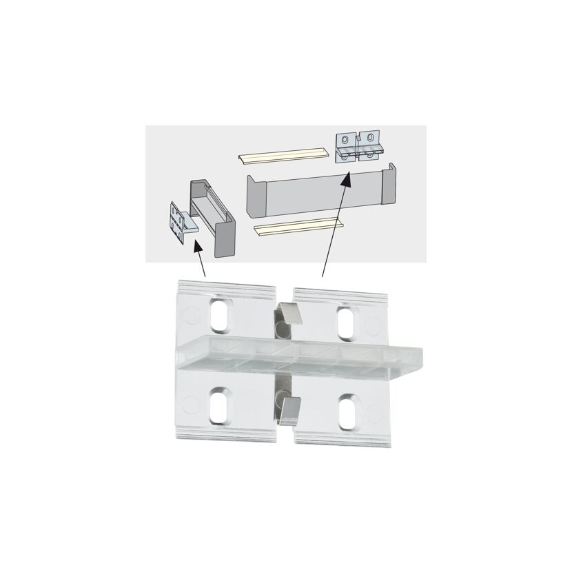 LED-Strip Profil 'Duo' 1 m Aluminium/eloxiert