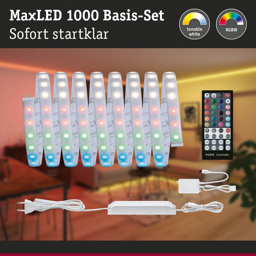 LED-Strip 'MaxLED 1000 RGBW Basisset' 3 m 33 W silber