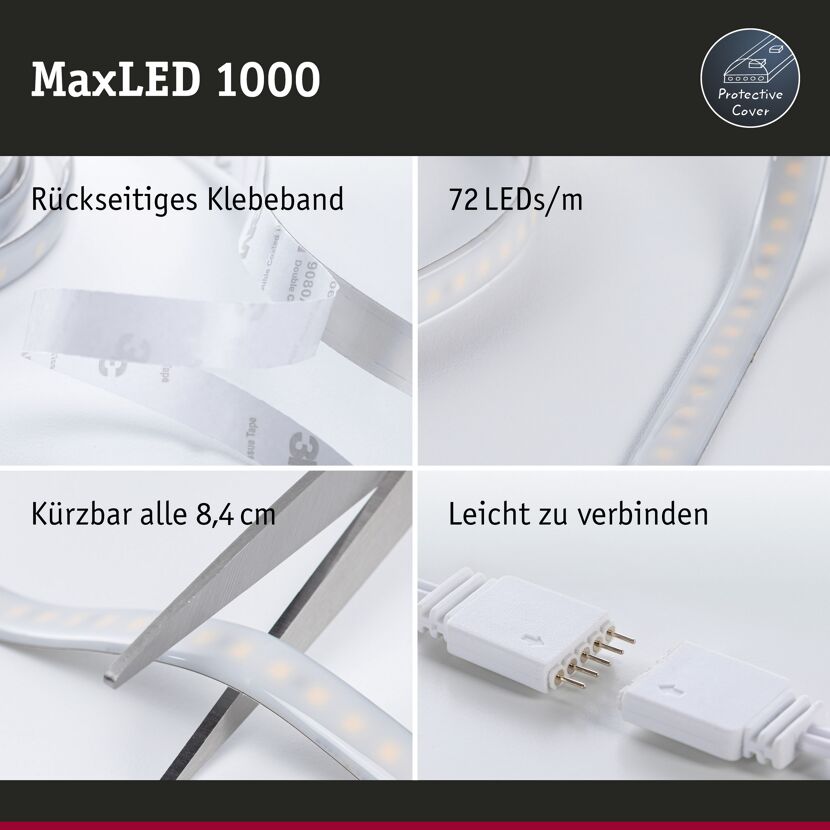LED-Strip 'MaxLED 1000 RGBW Basisset' 3 m 33 W silber