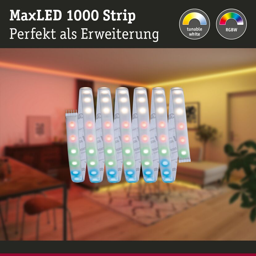 LED-Strip 'MaxLED 1000 RGBW Basisset' 2,5 m 28 W silber