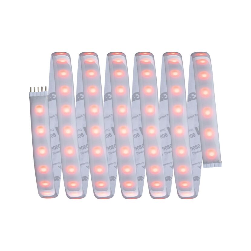 RGB-LED-Strip aufgerollt, rot leuchtend