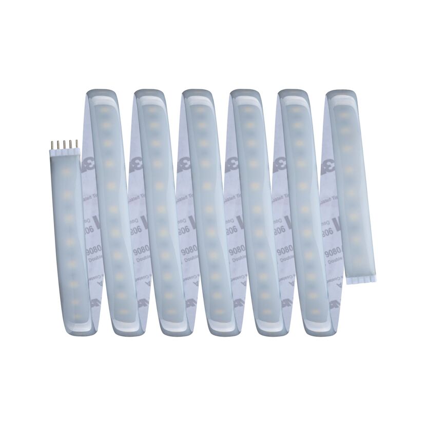 Aufgerolltes LED-Band mit Klebestreifen.