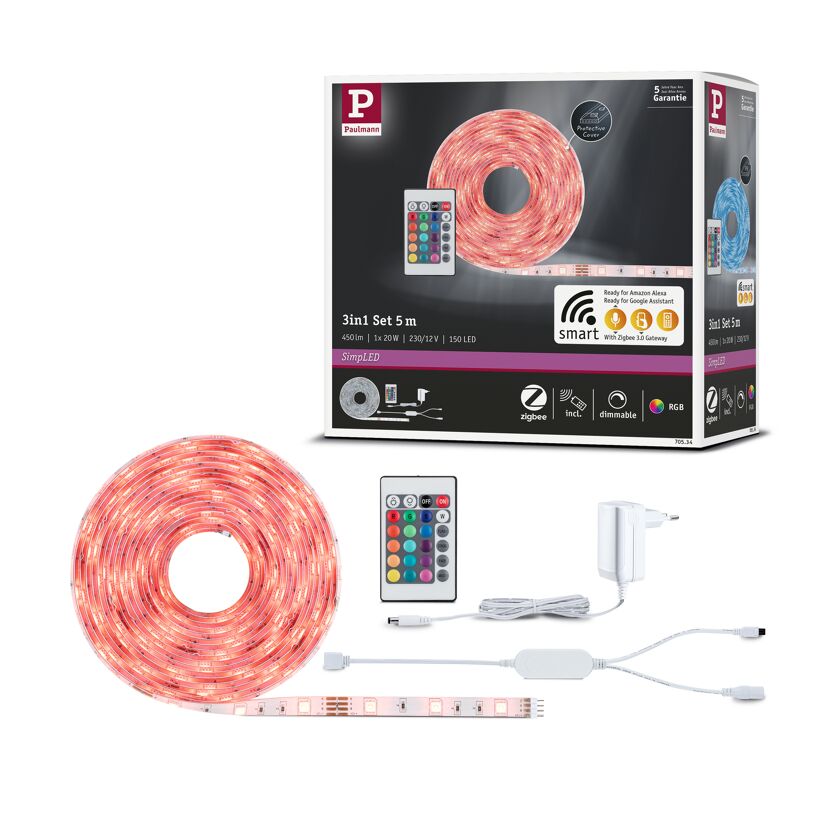 LED-Strip 'SimpLED Zigbee 3.0 RGB' 5 m 20 W weiß