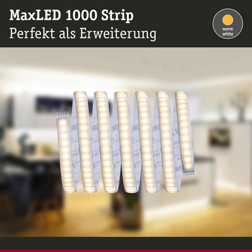 LED-Strip 'MaxLED 1000 Warmweiß' 2,5 m 29 W beschichtet silber