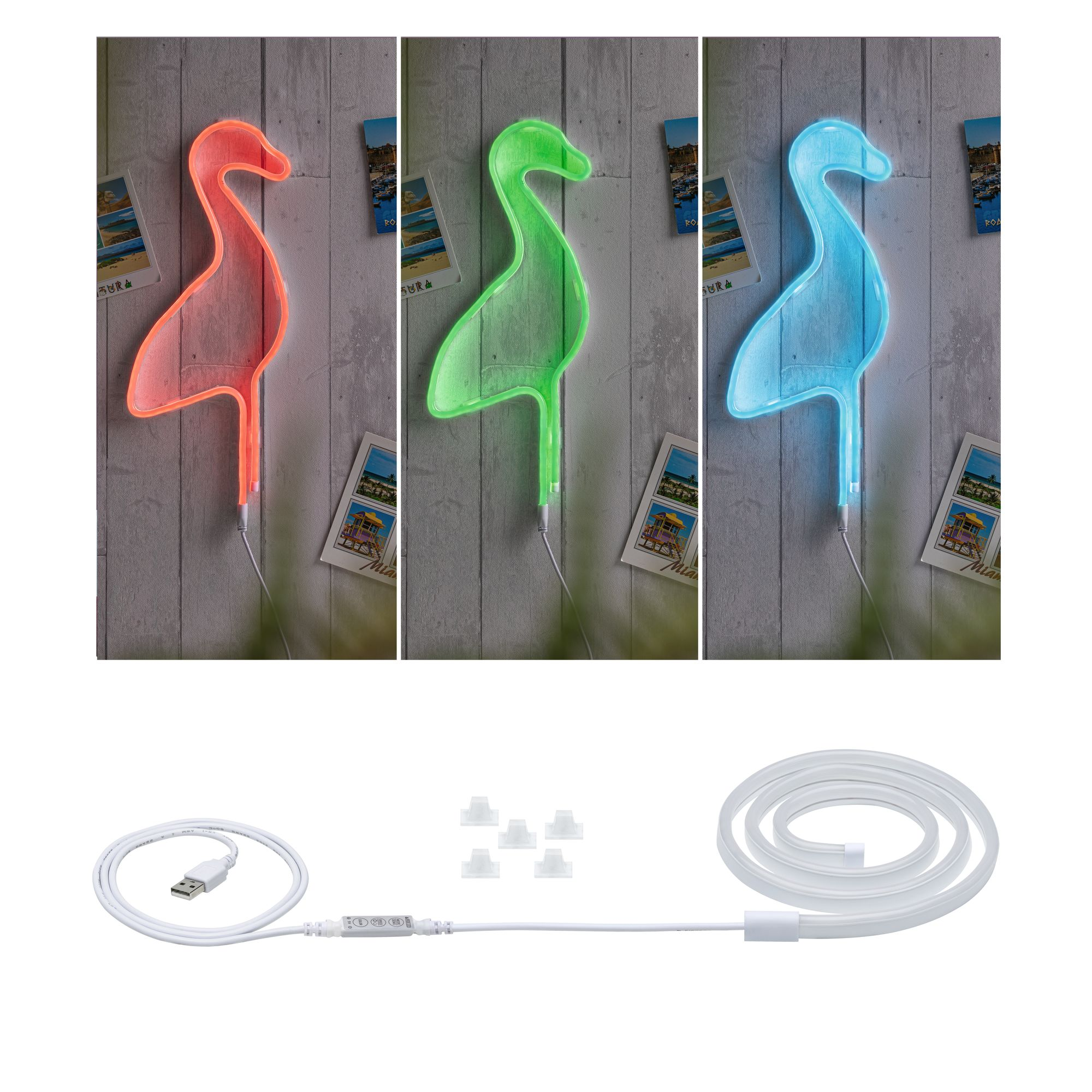 LED-Strip 'Neon Colorflex RGB' 1 m 5 W inklusive Kabelschalter weiß + product picture