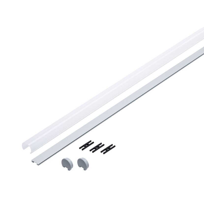 LED-Strip Profil 'Tube' 2 m inkluxive Clip und Endkappen Aluminium/eloxiert