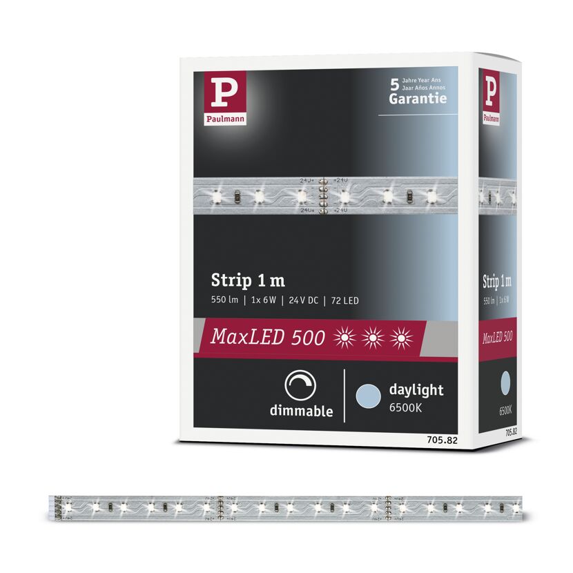 LED-Strip 'MaxLED 500 Daylight' 1 m 6 W unbeschichtet silber