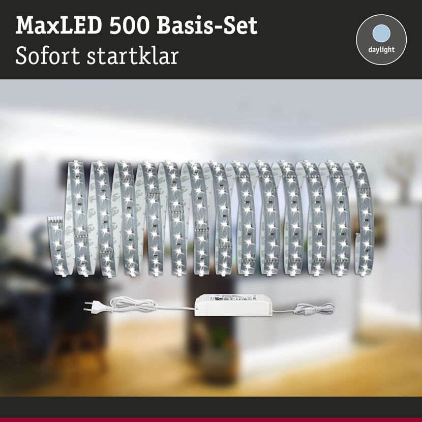 LED-Strip 'MaxLED 500 Daylight' 5 m 30 W unbeschichtet silber